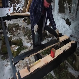 77K views · 562 reactions | Building a Bushcraft Sawmill to Build Log Cabin for survival in the wild | VMPC Camping | Facebook