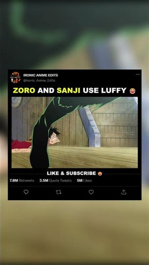 Zoro and Sanji Use Luffy 😂 | EDIT | #onepiece #shorts #zoro #sanji #luffy