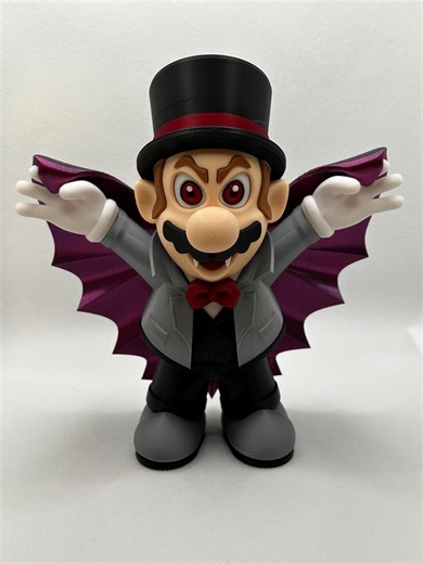 Vampire Mario 3D Print - Halloween Gamer Collectible Figure - Etsy