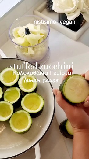 Vegan Stuffed Zucchini with Lemon Sauce Recipe | Greek Lent Ideas