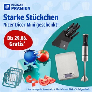 ✨🎁 Kleines Geschenk, große Küchenhilfe! Jetzt im PAYBACK Prämienshop eine Prämie bestellen & den Nicer Dicer Mini gratis sichern! 💙 | PAYBACK Deutschland