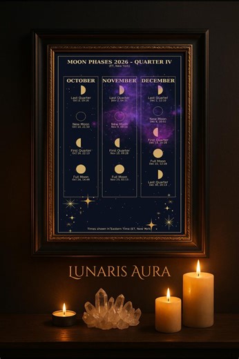 2026 Lunar Calendar Printable, Pagan Astrology Art, Digital Download, Moon Phases, Spiritual Practices - Etsy