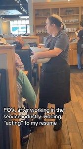 1.4M views · 49K reactions | adding “performance under pressure” to skills浪浪 tag the coworker who deserves an Oscar : @rosalindahernandez80 (via TikTok)⁠ #server #serverlife #waitress #restaurantlife #serverproblem #serviceindustry #bartender | TRULY TAY | Facebook