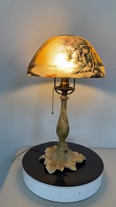 Vintage Table Lamp With Scenic Landscape Reverse Painted Glass Shade 19"h X 11.5d" - May Miss Metal Top Cover Cap or as Designed? - Etsy