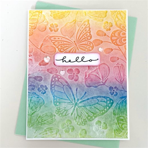 Rainbow Butterfly Card, Embossed Handmade Greeting, Colorful 3D Spring Paper Craft - Etsy