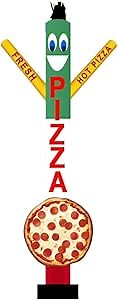 18ft Tall Pizza Air Inflatable Tube Man Dancer with Pizza Sign Delicious Fresh Tubeman Both-Side Hand Printing Perfect Way Help Business Grow Sky Wacky Waving Puppet Guy - Without Blower