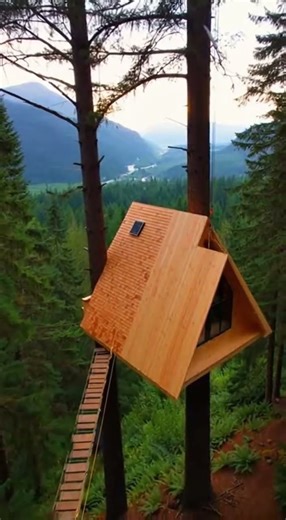 Construction of a large A frame treehouse.