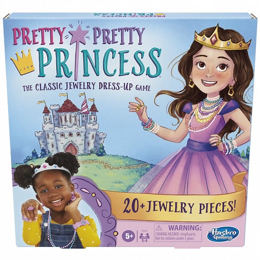 Pretty Pretty Princess Board Game, Kids Jewelry Dress-Up Board Games for 2-4 Players, Ages 5