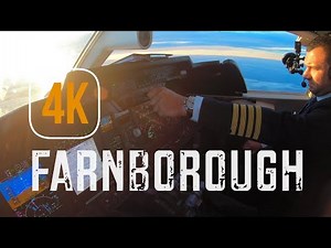 4K Approach and Landing in Farnborough UK on a Learjet 60 Private Jet