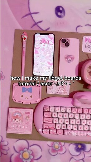 how i make my fidget board tutorial 💕#asmr#fidgetboard#fidget#craft#sanrio#diy#fyp#tutorial(heh≖⩊≖)