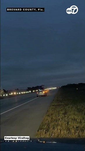 Dashcam captures moment when plane crashes into car on Florida interstate
