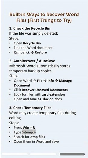 Lost or deleted Word files? Here’s how to recover them fast. #word #lost