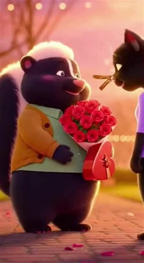 love is in the air #skunk/cat love