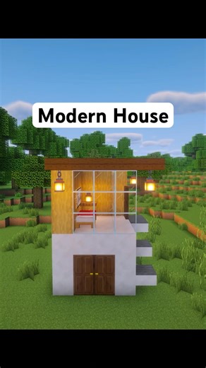 Minecraft Small Modern House🏠 #minecraft #minecraftshorts #minecraftbuilding #starterhouse