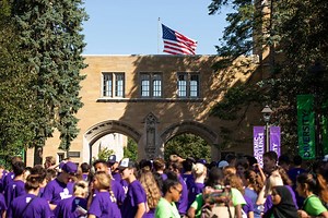 The class of 2023 officially became Tommies on Sept. 3 with the traditional March Through the Arches, where the St. Thomas community welcomes all first-year students to St. Thomas. | University of St. Thomas