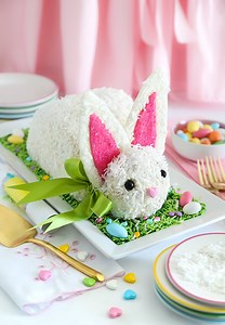 Coconut Easter Bunny Cake - Sprinkle Bakes