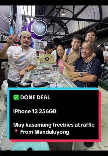 ✅ DONE DEAL iPhone 12 256GB May kasamang freebies at raffle 📍 From Mandaluyong Maraming salamat sa inyong tiwala. Nawa’y ma-enjoy ninyo ang inyong bagong iPhone. Sa NAN Cellphone Shop, hindi lang basta benta — may warranty at maayos kausap. 📍 NAN CELLPHONE SHOP Stall No. U-19 & U-20, 2nd Floor Greenhills Shopping Center, San Juan City Freebies bawat purchase: • Instant raffle • Free iCloud / Apple ID setup • AirPods • 5 pcs magnetic & silicone case • Tempered glass • 20W Type-C power adapter •