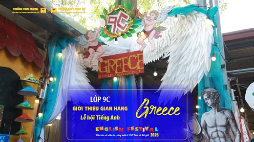 🎇 GIỚI THIỆU GIAN HÀNG LỄ HỘI TIẾNG ANH 2025 - LỚP 9C "GREECE" Quý khán giả vui lòng tương tác với video để trao giải cho các lớp ở hạng mục VIDEO GIAN HÀNG ĐƯỢC TƯƠNG TÁC NHIỀU NHẤT TRÊN FANPAGE. - Theo đó: Điểm bình chọn = số lượng tiếp cận like/tym/thương thương/haha × 2 share x 3. Mỗi tài khoản chỉ tính share 1 lần. Nếu phát hiện ra hack thì sẽ hủy bỏ kết quả. Hạn tương tác 03/01/2026 Trân trọng! ---------------------------------- 🎓 TRƯỜNG THCS PASCAL - THPT MINH TRÍ 🎓 𝑆𝑎̆̃𝑛 𝑠𝑎̀𝑛𝑔 