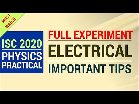 ISC 2020 Physics Practical Important (Full Electrical Experiment)