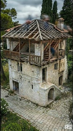 Abandoned Village House Restored Beautifully 🏡#abandonedhouse #stonehouse #timelapse #shorts