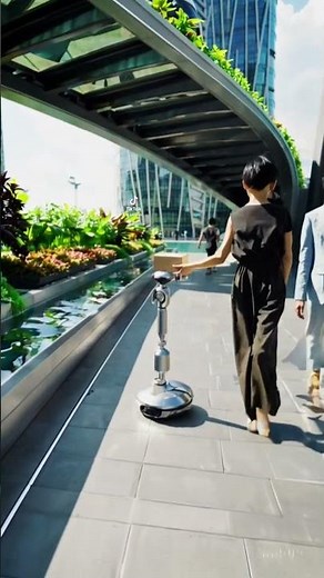 A Day in a Futuristic Eco-City | Ground-Level Walkthrough with Robots & Sky-Pods 🌿🤖
