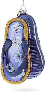 Colorful Flip Flops Blown Glass Christmas Ornament