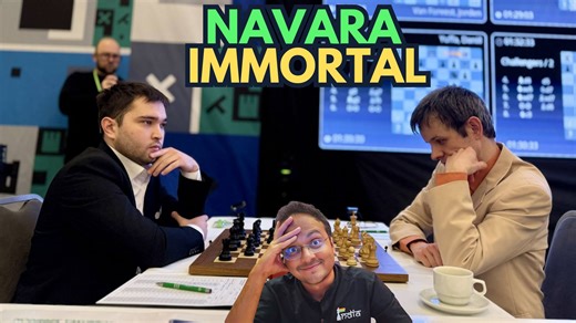This game that David Navara played against Nodirbek Yakubboev was absolutely amazing. A David Navara immortal. Video: ChessBase India Edited by Ravindra Potawad #Chess #ChessBaseIndia #Davidnavara | ChessBase India