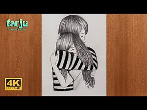 How to Draw a boy and girl hugging each other | Romantic Drawing | Farju drawing Academy