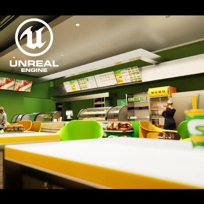 Subway Restaurant Level – Unreal Engine & Blender Project, Harsh Sharma