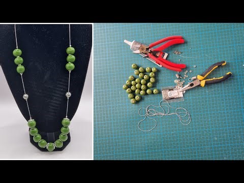 How to Make a Chain Necklace Using Ceramic Beads - Jewelry Making Tutorial | Snake chain