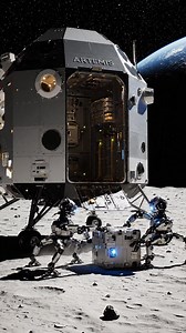 Autonomous Robots Unload Cargo on the Moon #fblifestyle | Space Verse