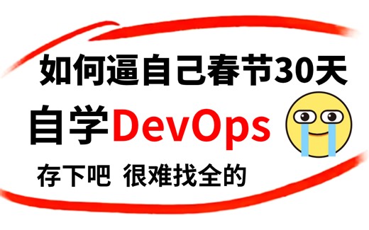 【2024版】清华大佬30天讲完的DevOps教程！Java程序员转行DevOps工程师必看，720分钟技术精讲，全程干货无废话