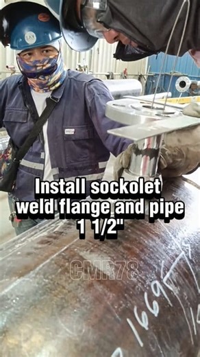 install sockolet weld flange and pipe. #fabrication #steel #pipe #highlights | Christopher Rejano
