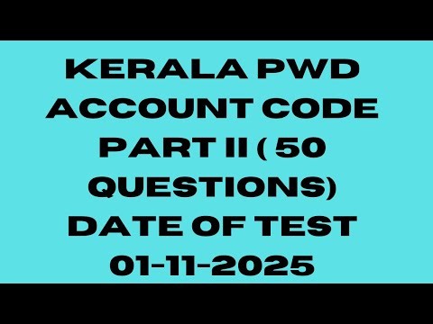 Kerala PWD Account Code part II