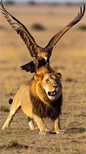 Eagle attack on lion #shorts #eagle #attack