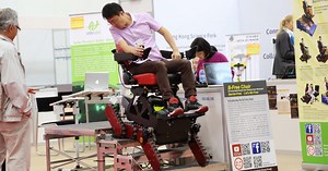 B-Free wheelchair claws its way up and down stairs