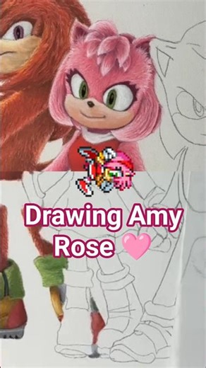 Drawing Amy from Sonic! #sonic #sonicmovie4 #howtodrawamy #sonicthehedgehog #sonicandamy #amyedit
