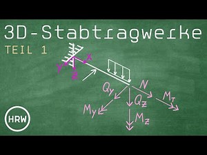 3D-Stabtragwerke // Auflagergrößen und Schnittgrößen bestimmen