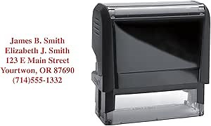 Customized Name and Address Stamp/Self Inking Personalized Red Ink Stamper - up to 5 Lines