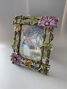 Victorian Ornate Picture Frame: Enamel Finish, Crystal Accents - - Etsy