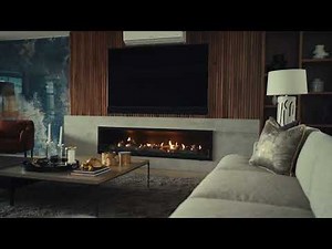 Linear with Logs Gas Fireplace from Firescience Architectural Fireplace Designs