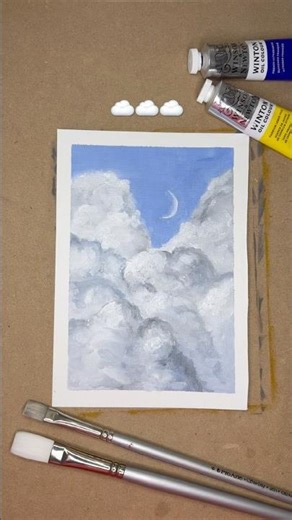 Beginner oil painting ☁️how to pain clouds #art #drawing #painting #oilpainting #sky #clouds