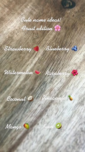 Cute fruity name ideas! 🍇 #cute #fruity #nameideas #freetouse #aesthetic #cool #tropical