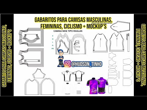 GABARITOS MOLDES CAMISAS PARA SUBLIMAÇÃO TOTAL