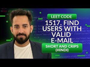 Leetocode 1517. Find Users With Valid E-Mails | SQL | Hindi | Leetcode | TOP 50 SQL LEETCODE | DATA