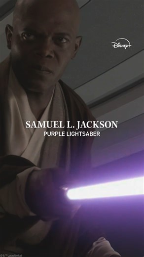 Samuel L. Jackson specifically requested that Jedi Master Mace Windu use a purple lightsaber, so he could spot himself in busy battle scenes ⭐️ The Prequel Trilogy and more, streaming on Disney . | Walt Disney Studios
