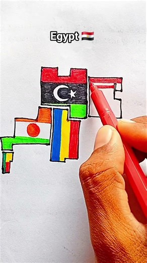 Draw Flag Map of Egypt 🇪🇬 #egypt #flag