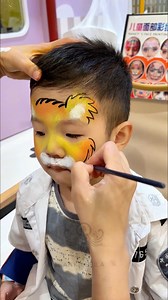 Tiger face painting can be done with excellent brush and sponge. www.anka-bella.com #children #facepainting #facepaint | Anka Bella