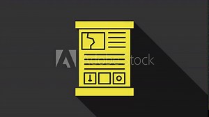 Yellow Game guide icon isolated on grey background. User manual, instruction, guidebook, handbook. 4K Video motion graphic animation