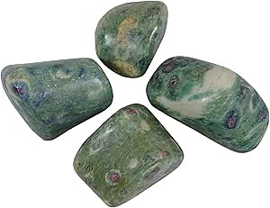 HARMONIZE Ruby Zoisite Tumbled Assorted Size Natural Reiki Healing Stones- 4 Pieces